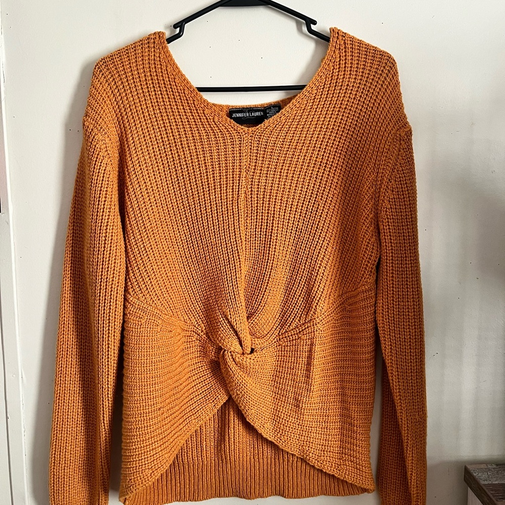 orange yellow sweater